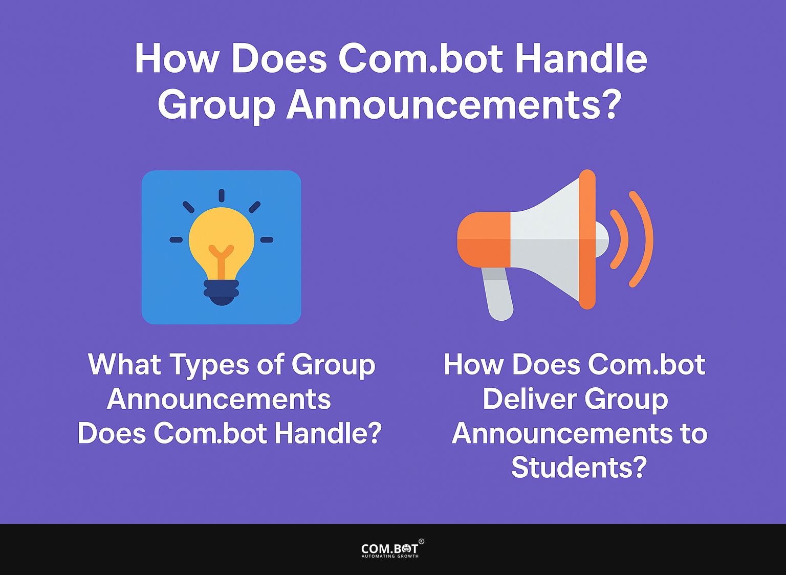 How Does Com.bot Handle Group Announcements?
