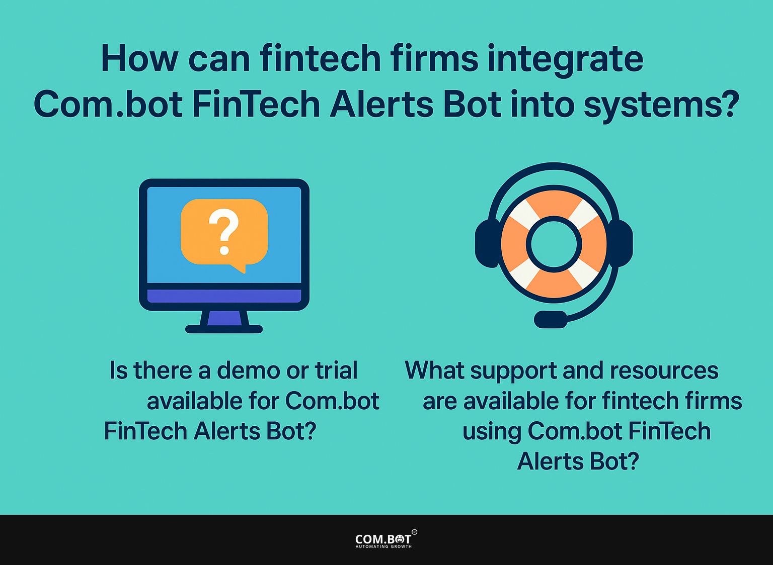 How can fintech firms integrate Com.bot FinTech Alerts Bot into their systems?