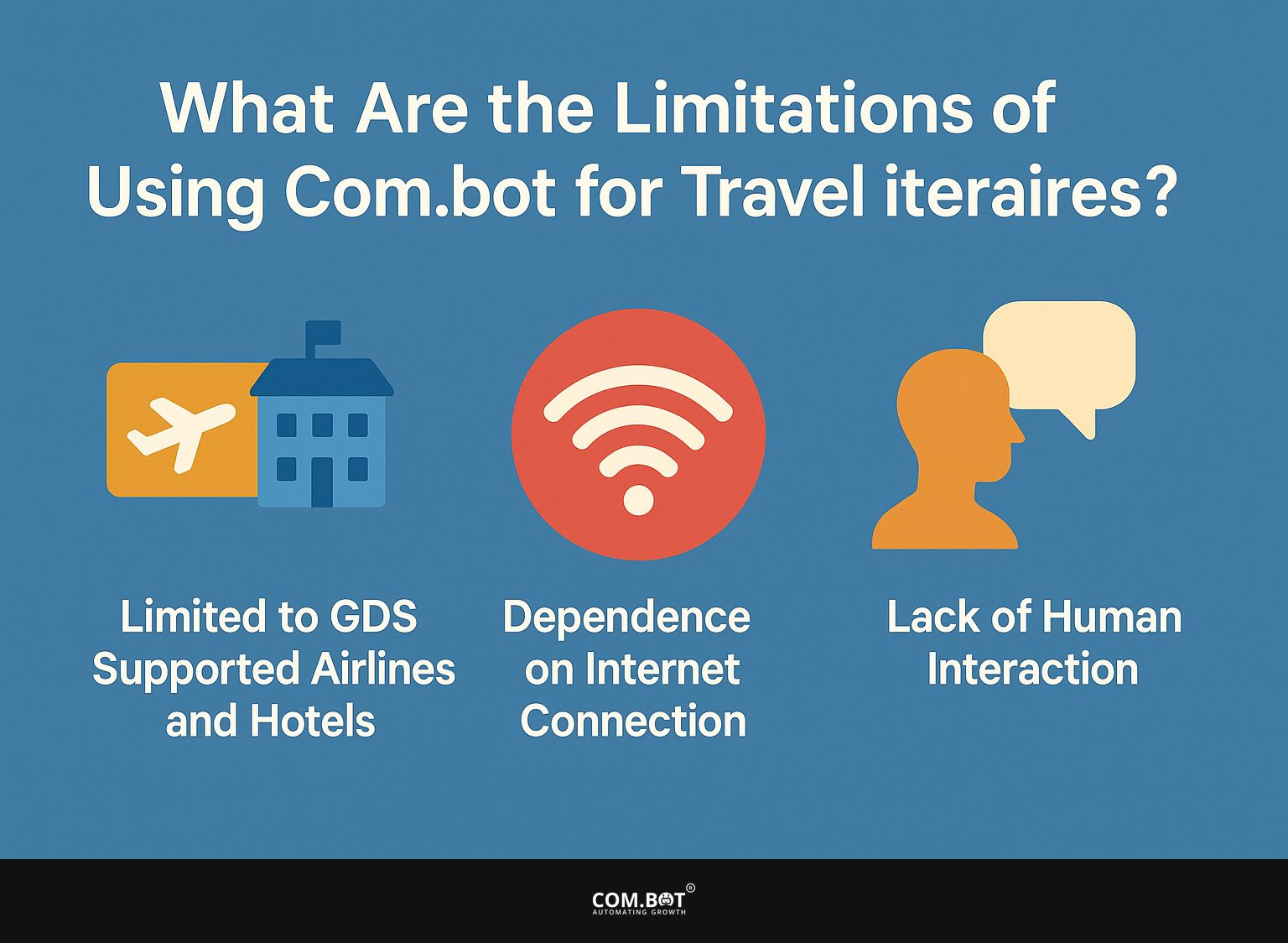 What Are the Limitations of Using Com.bot for Travel Itineraries?