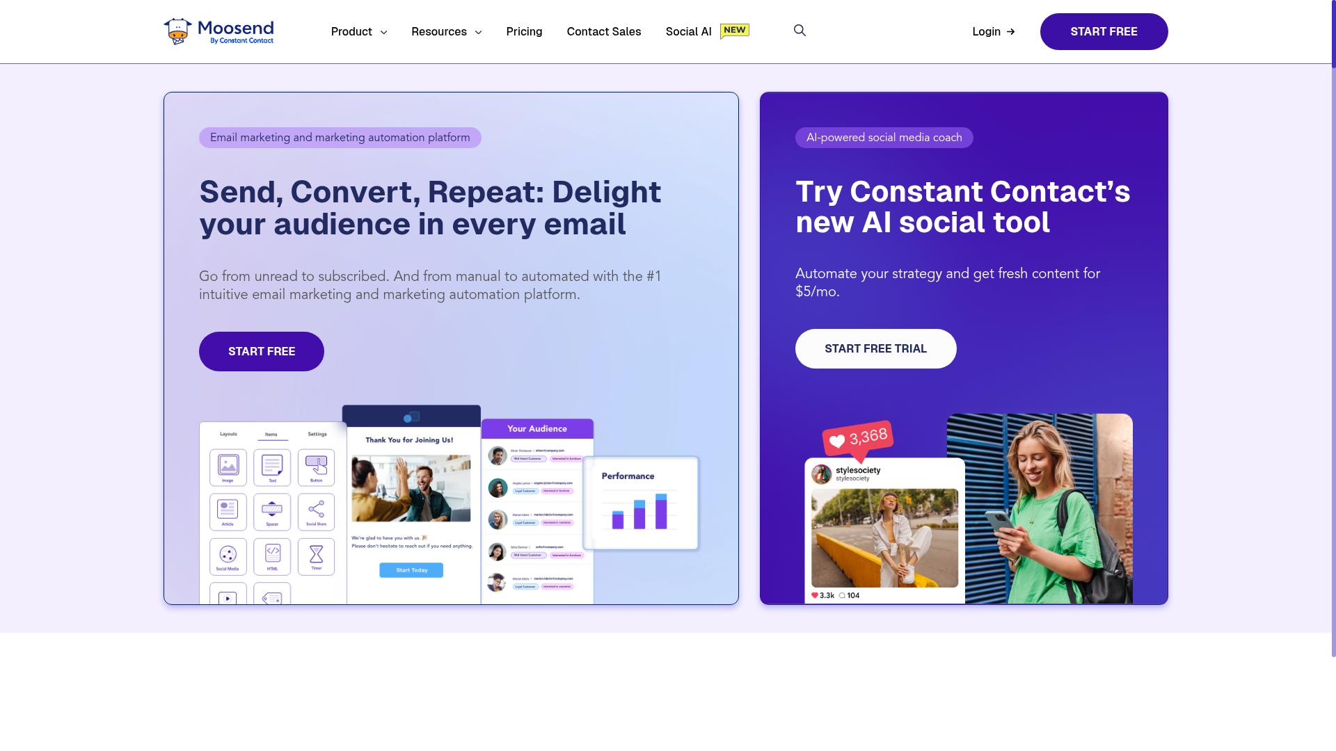 Moosend website
