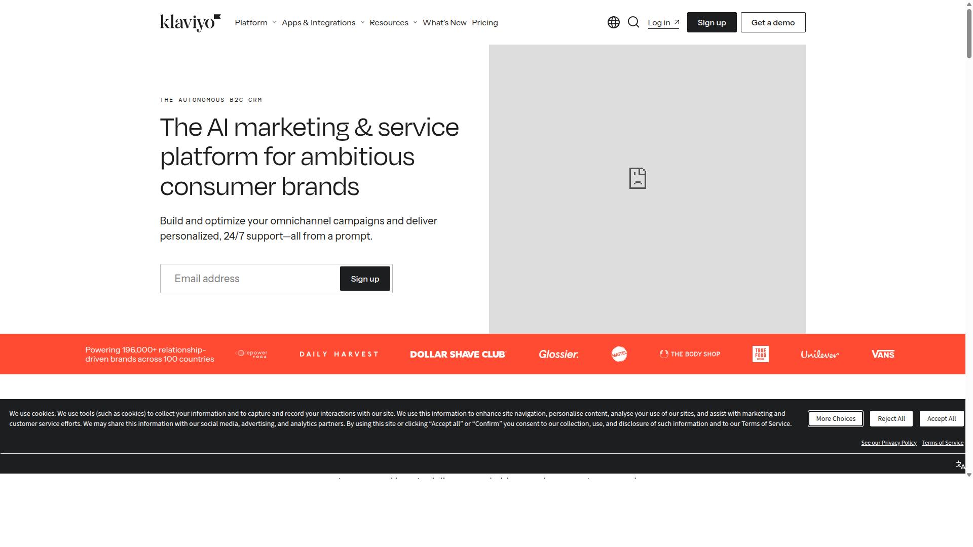 Klaviyo website