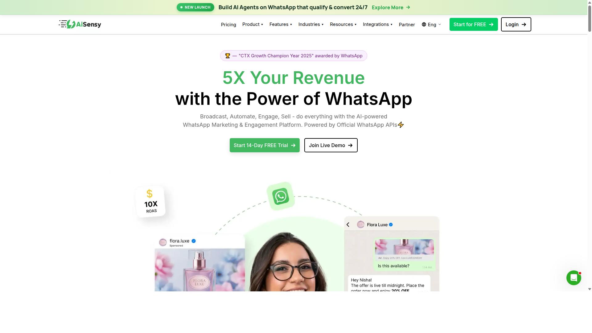 AiSensy website