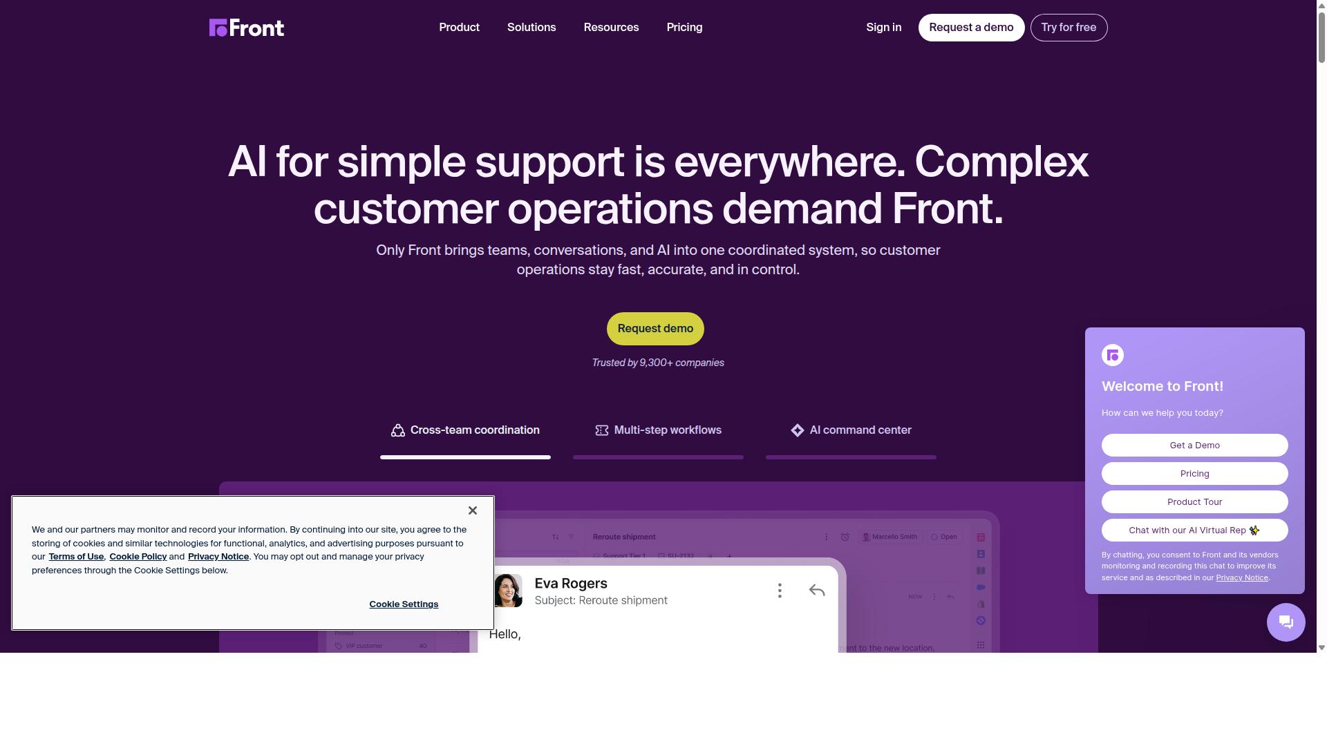 Front website
