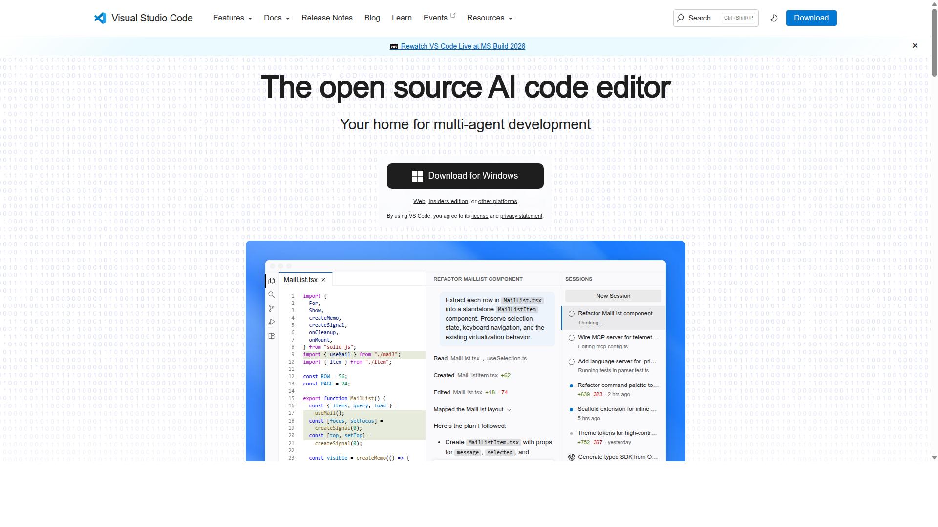 Visual Studio Code website