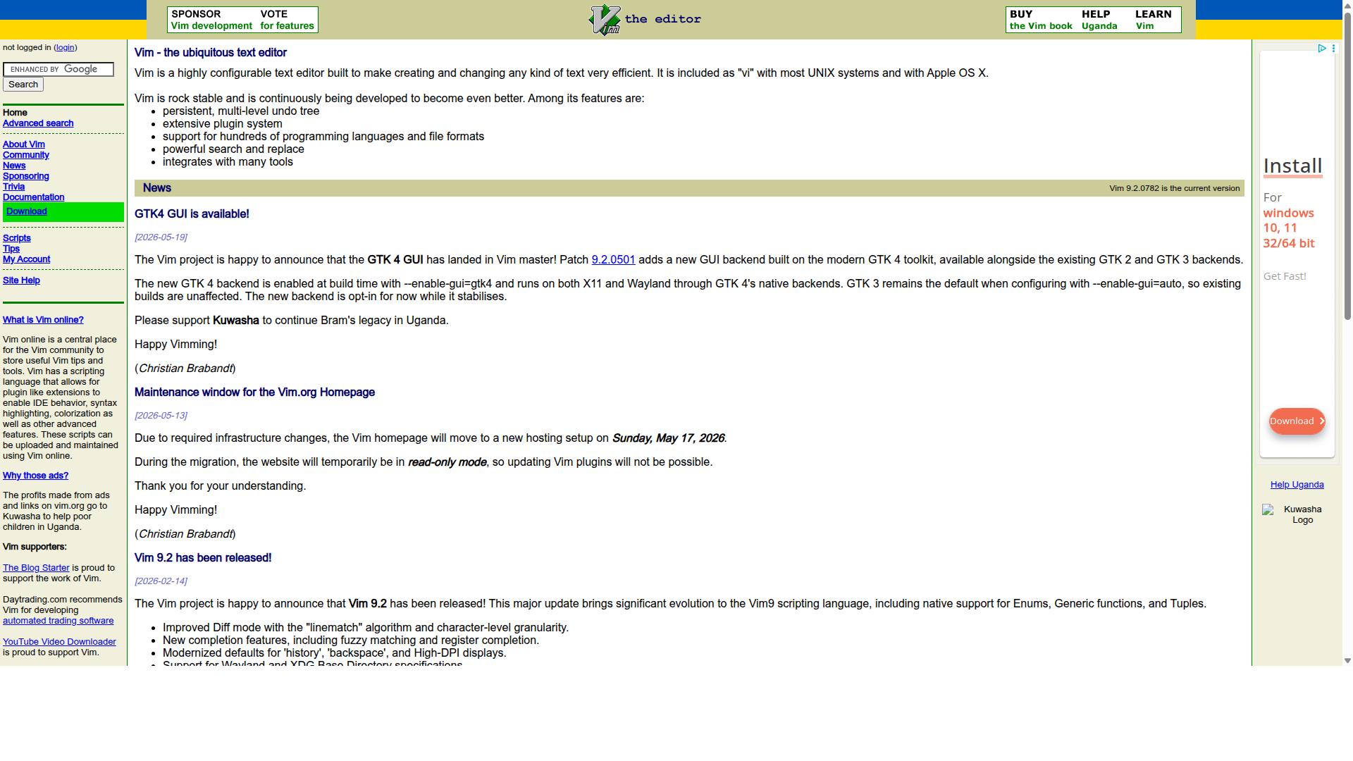 Vim website