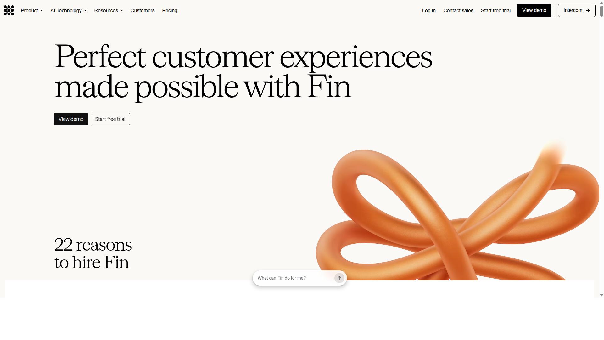 Intercom Fin AI website