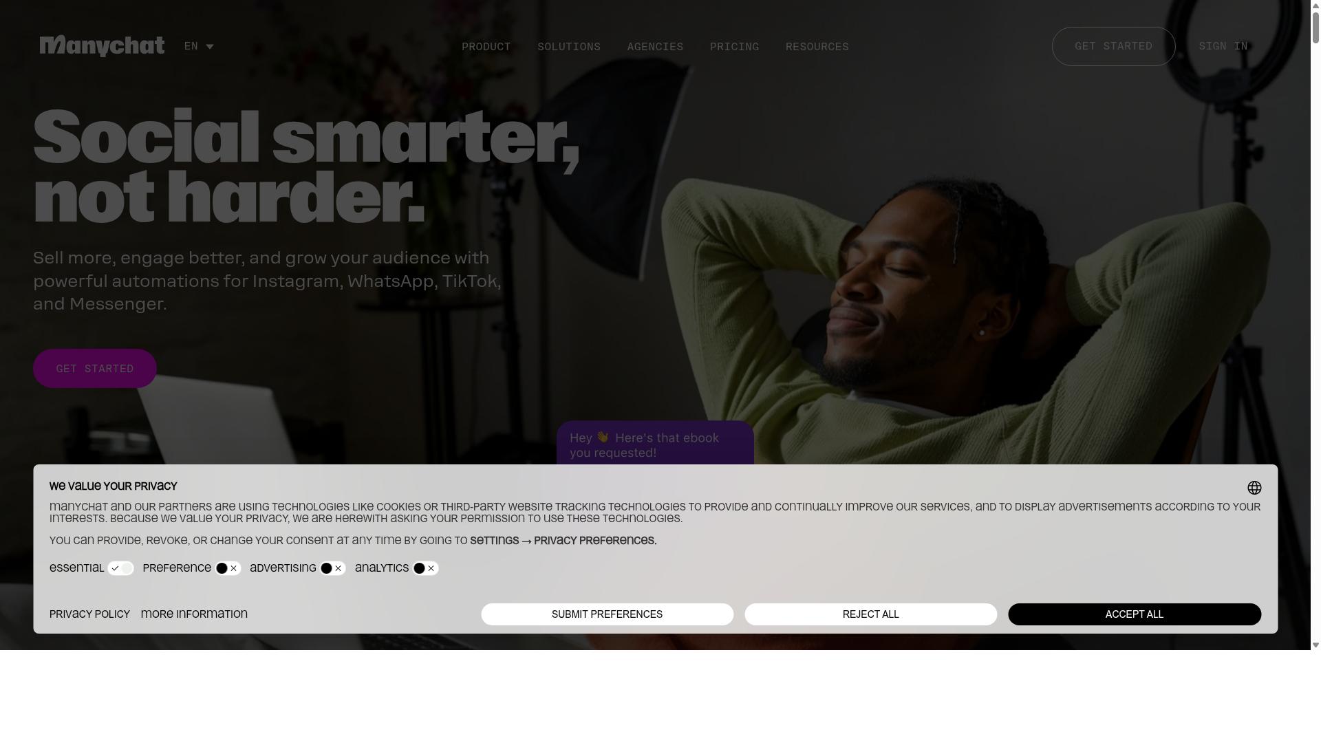 ManyChat website