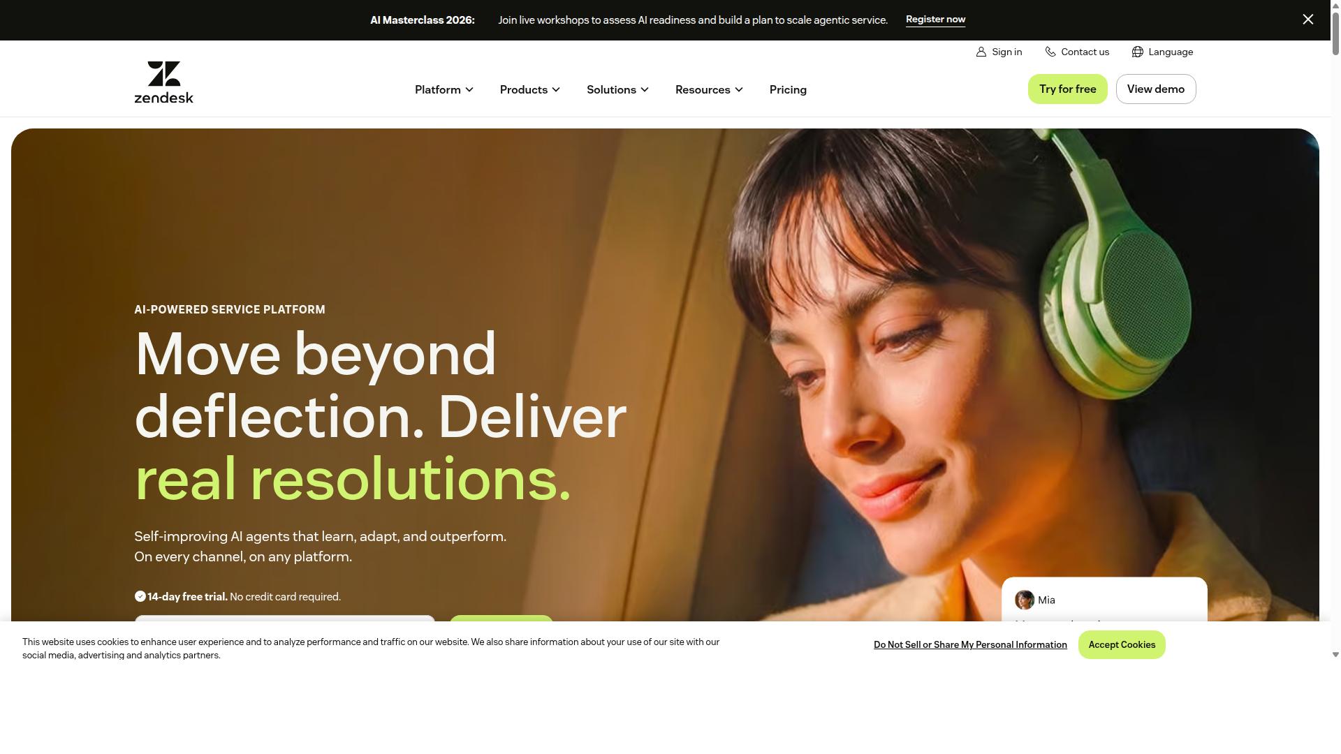 Zendesk AI website