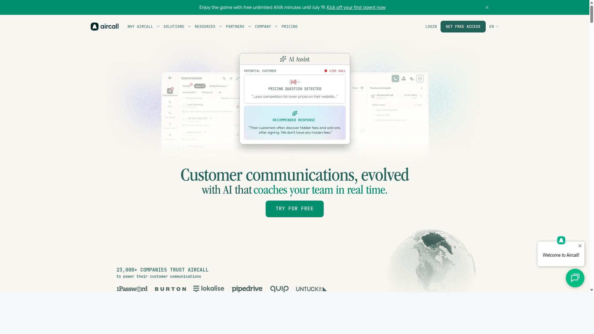 Aircall website