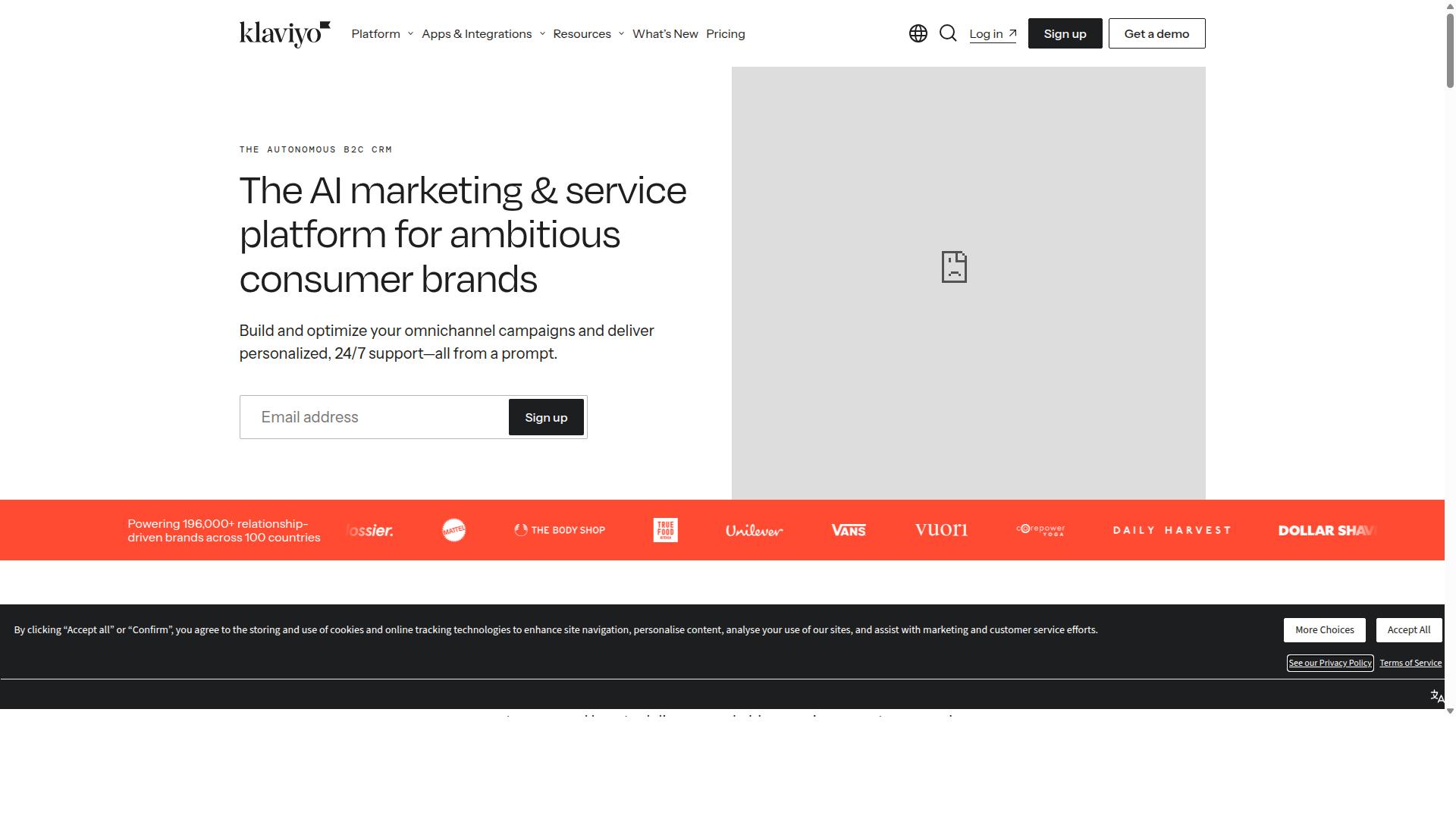 Klaviyo website