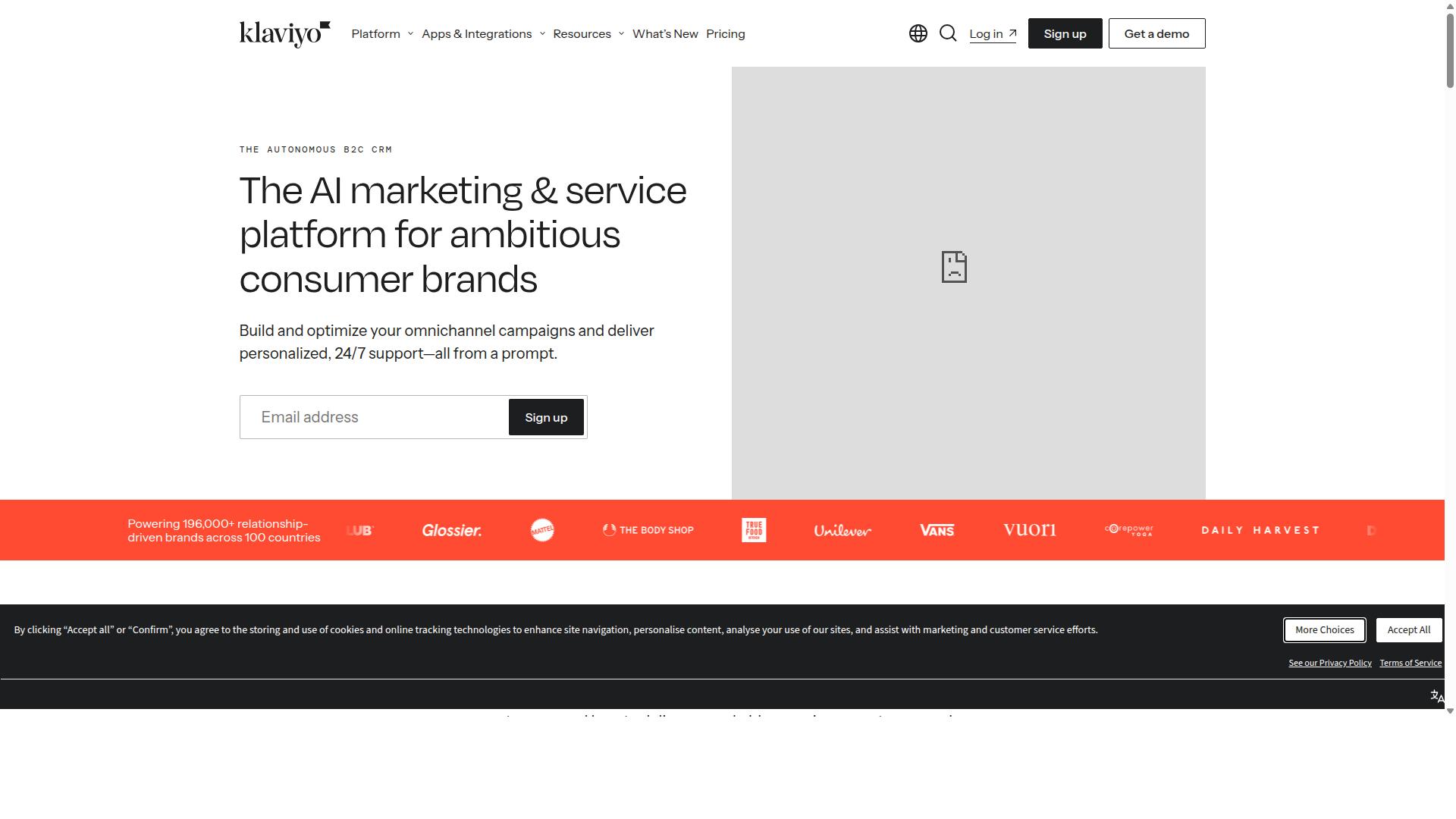 Klaviyo website