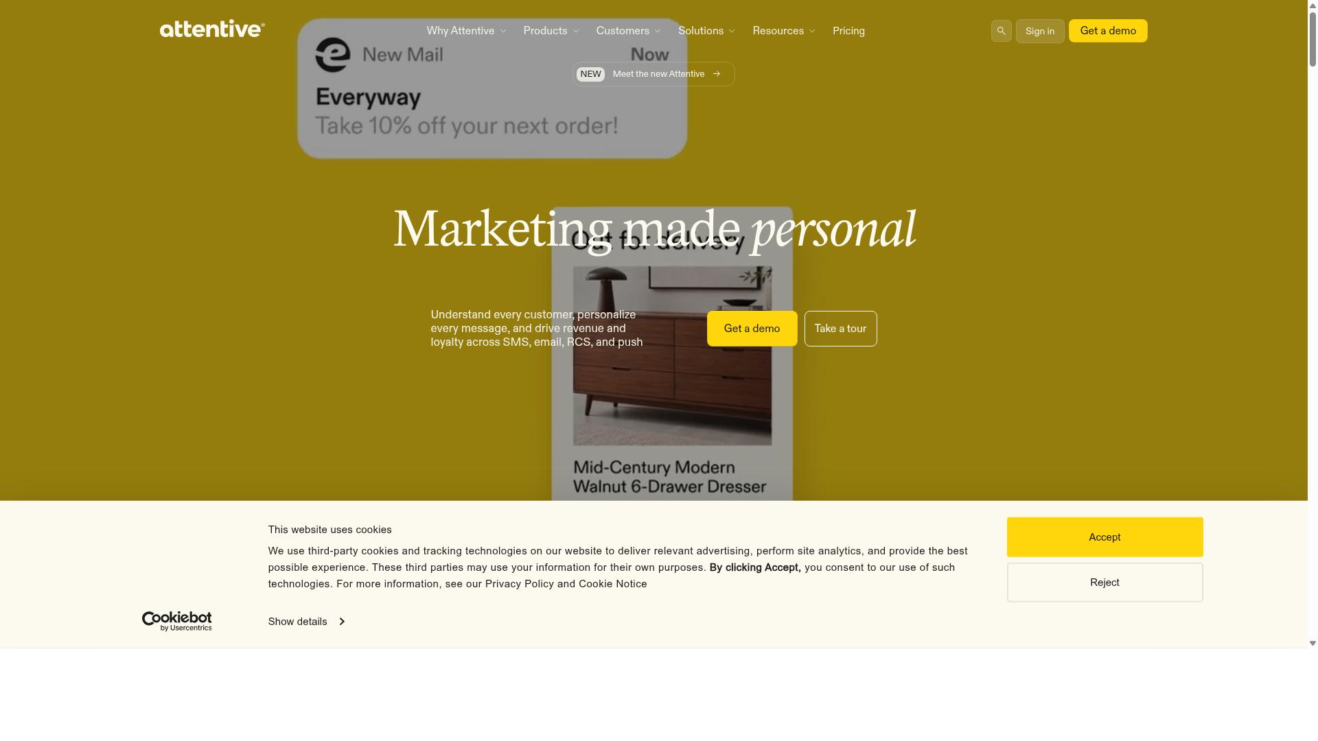 Attentive website