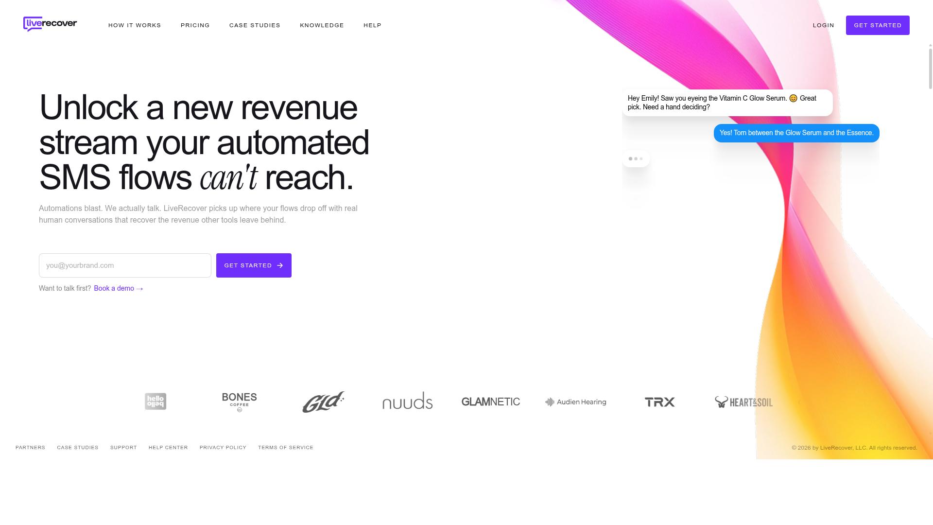 LiveRecover website