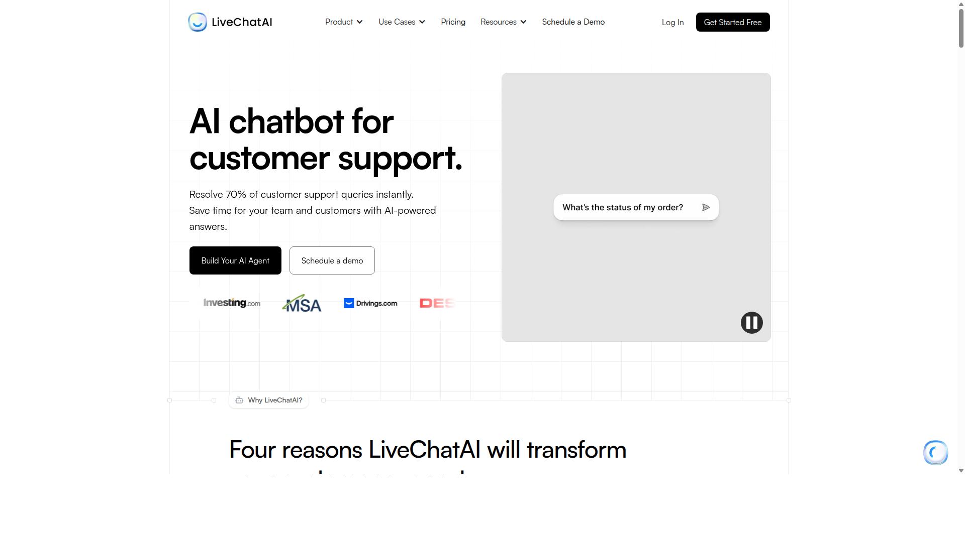 LiveChatAI website