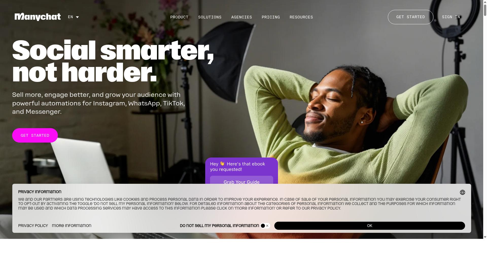 ManyChat website