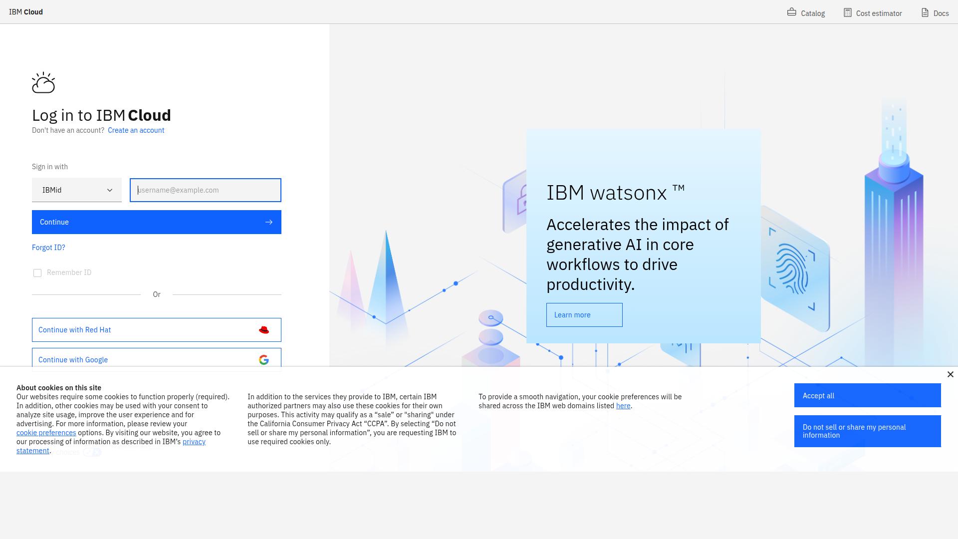 IBM watsonx Assistant website
