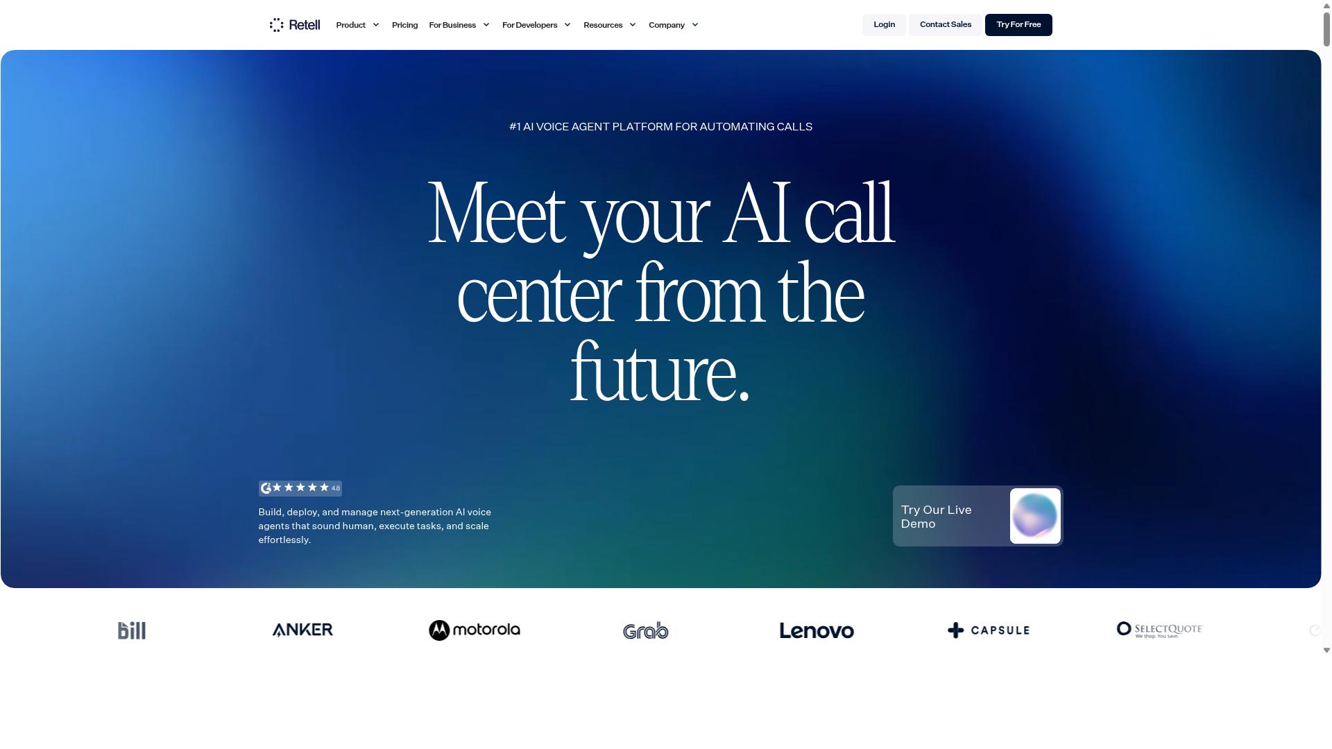 Retell AI website