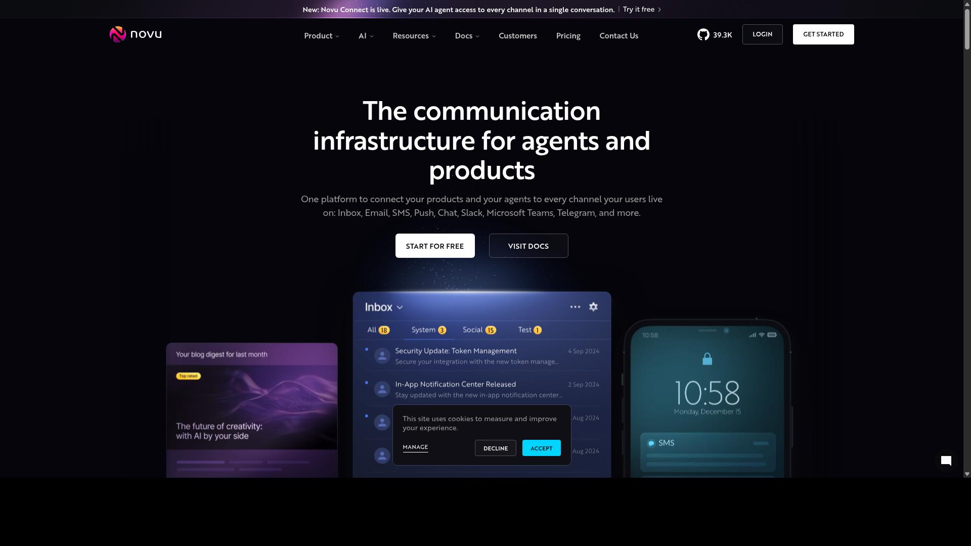Novu website