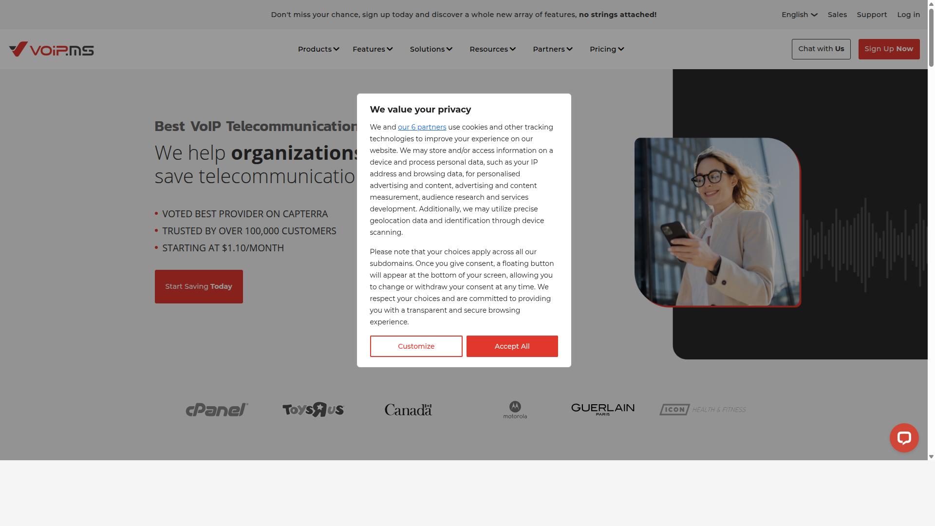 VoIP.ms website