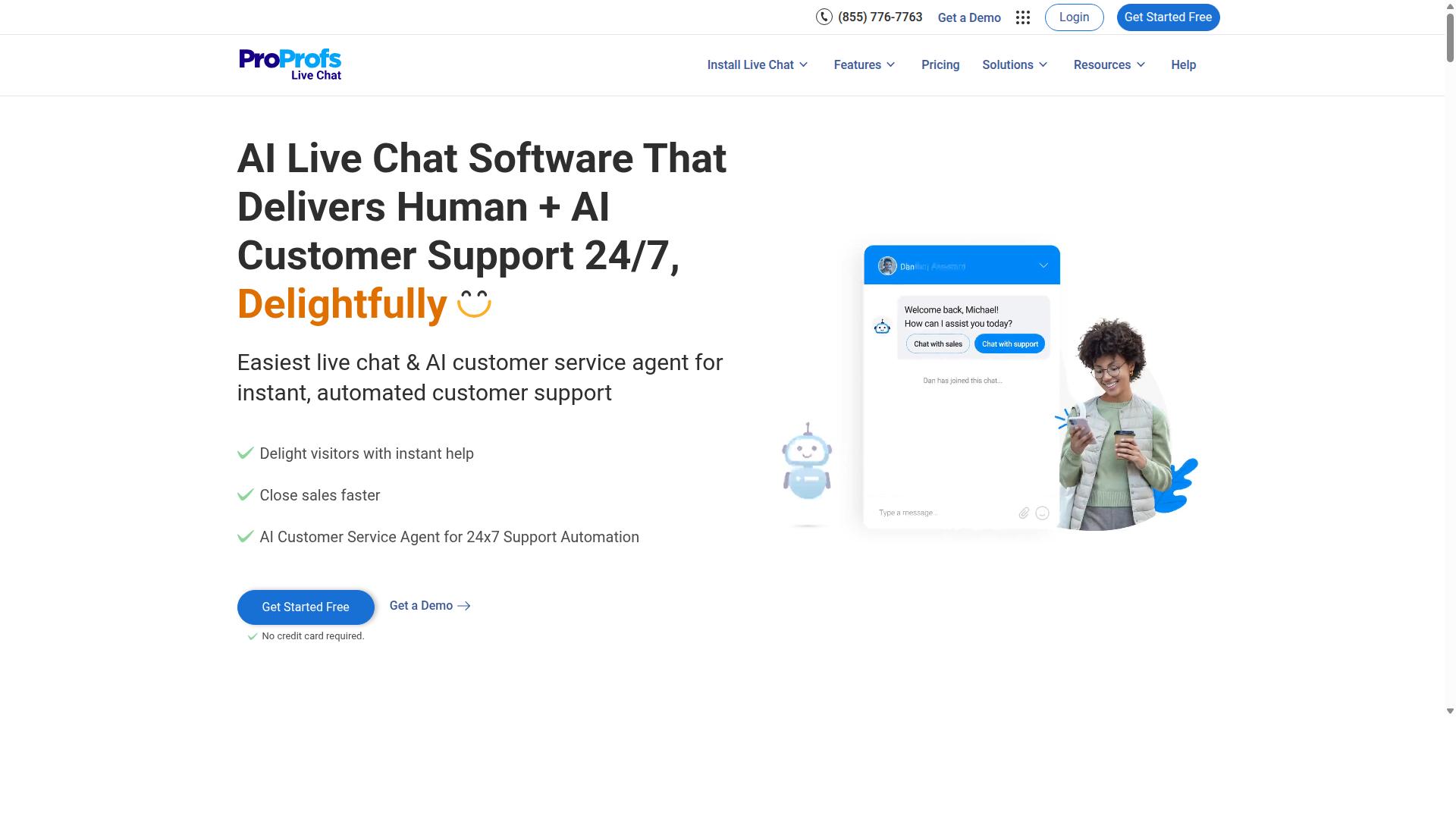 ProProfs Chat website