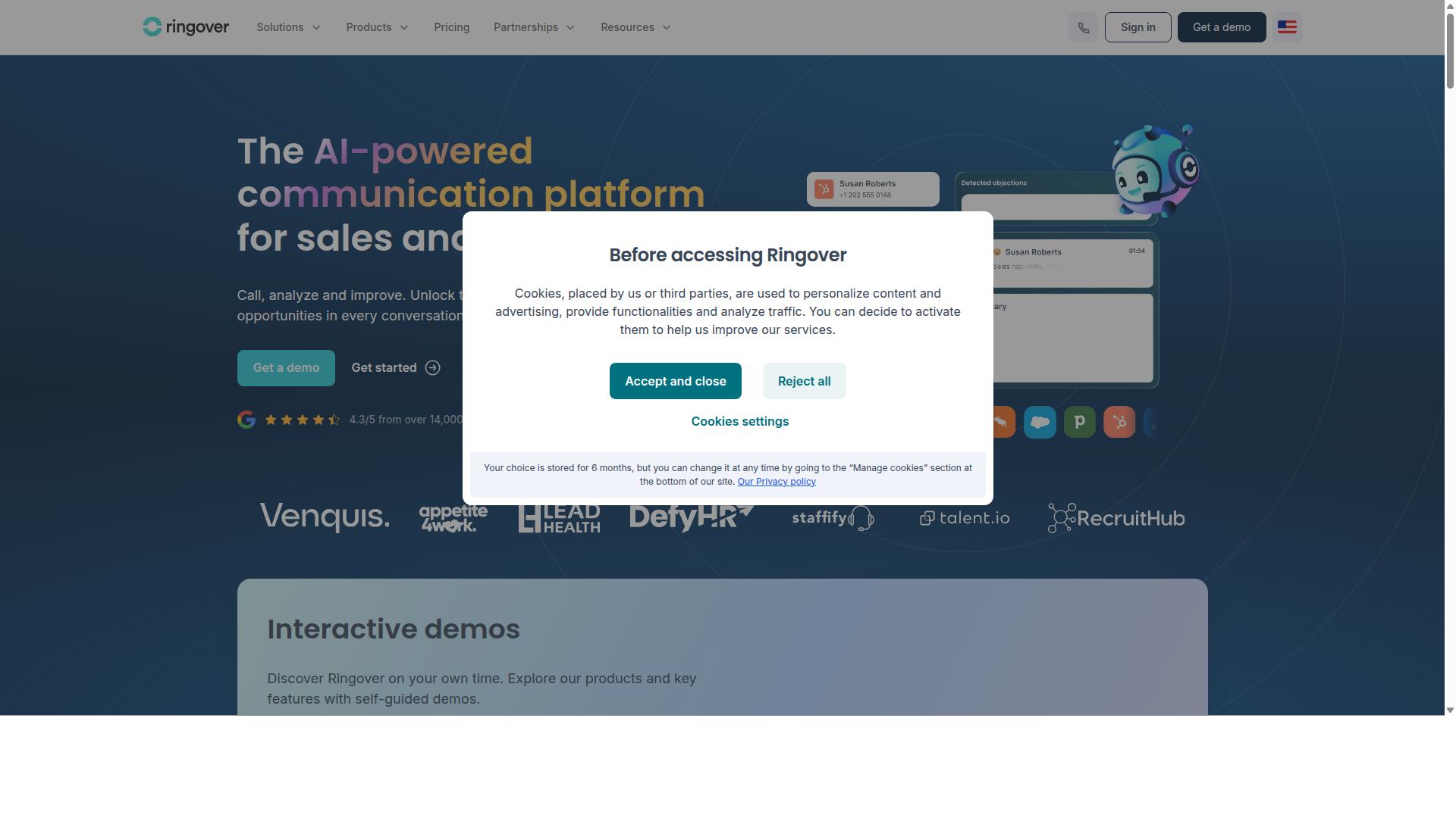 Ringover website