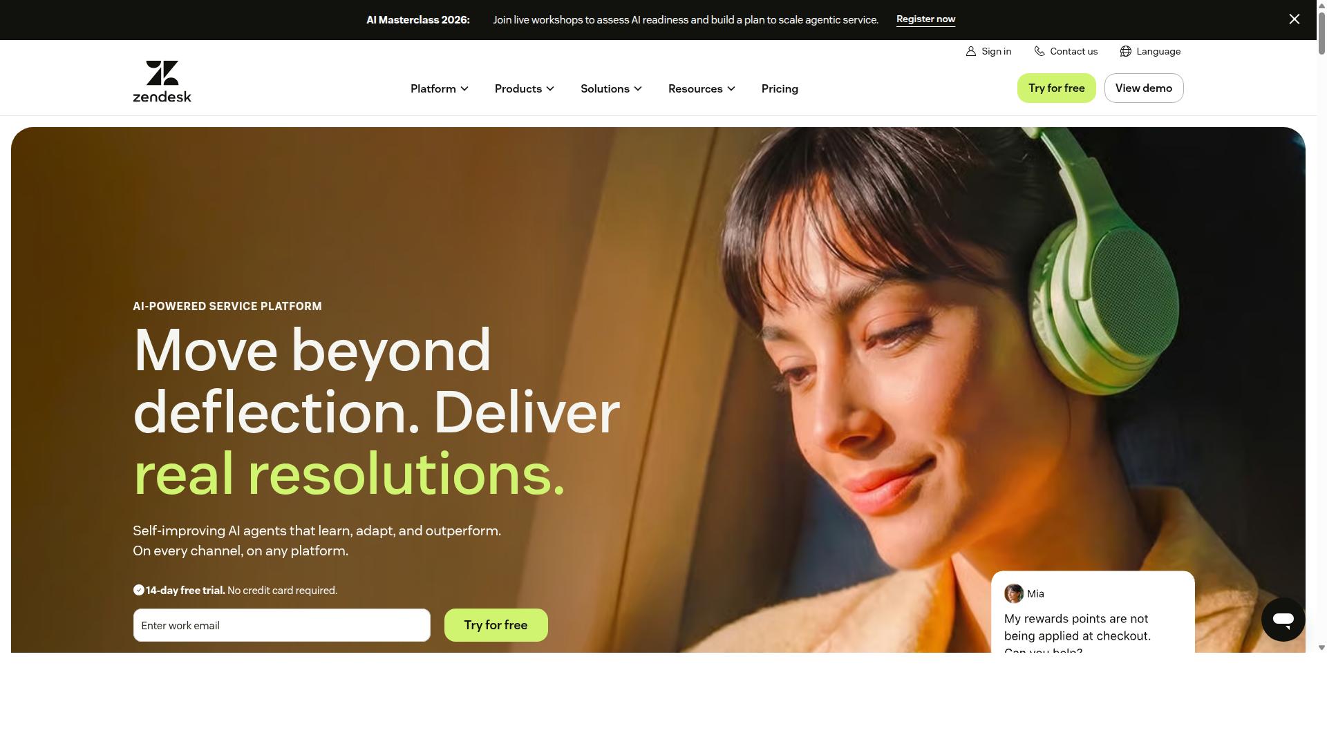 Zendesk Suite website