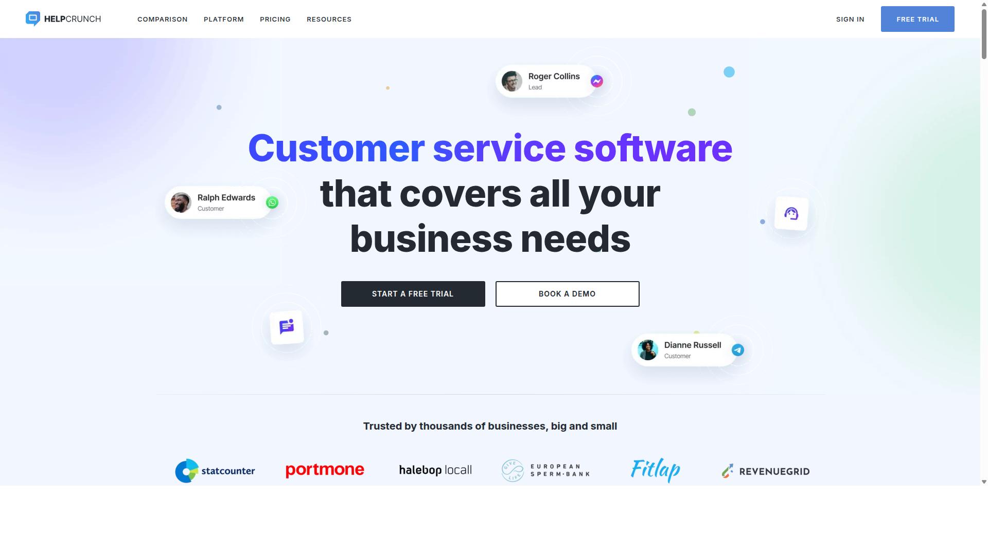 HelpCrunch website