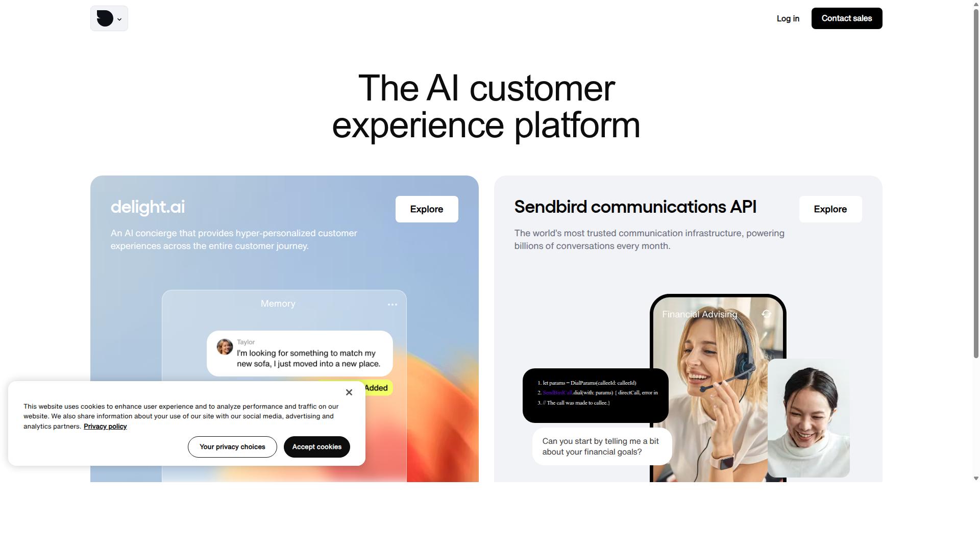Sendbird website