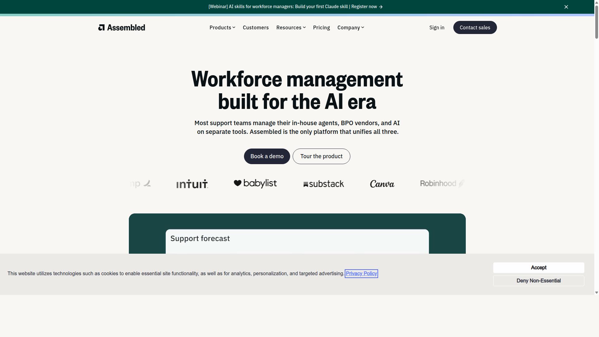 Assembled website