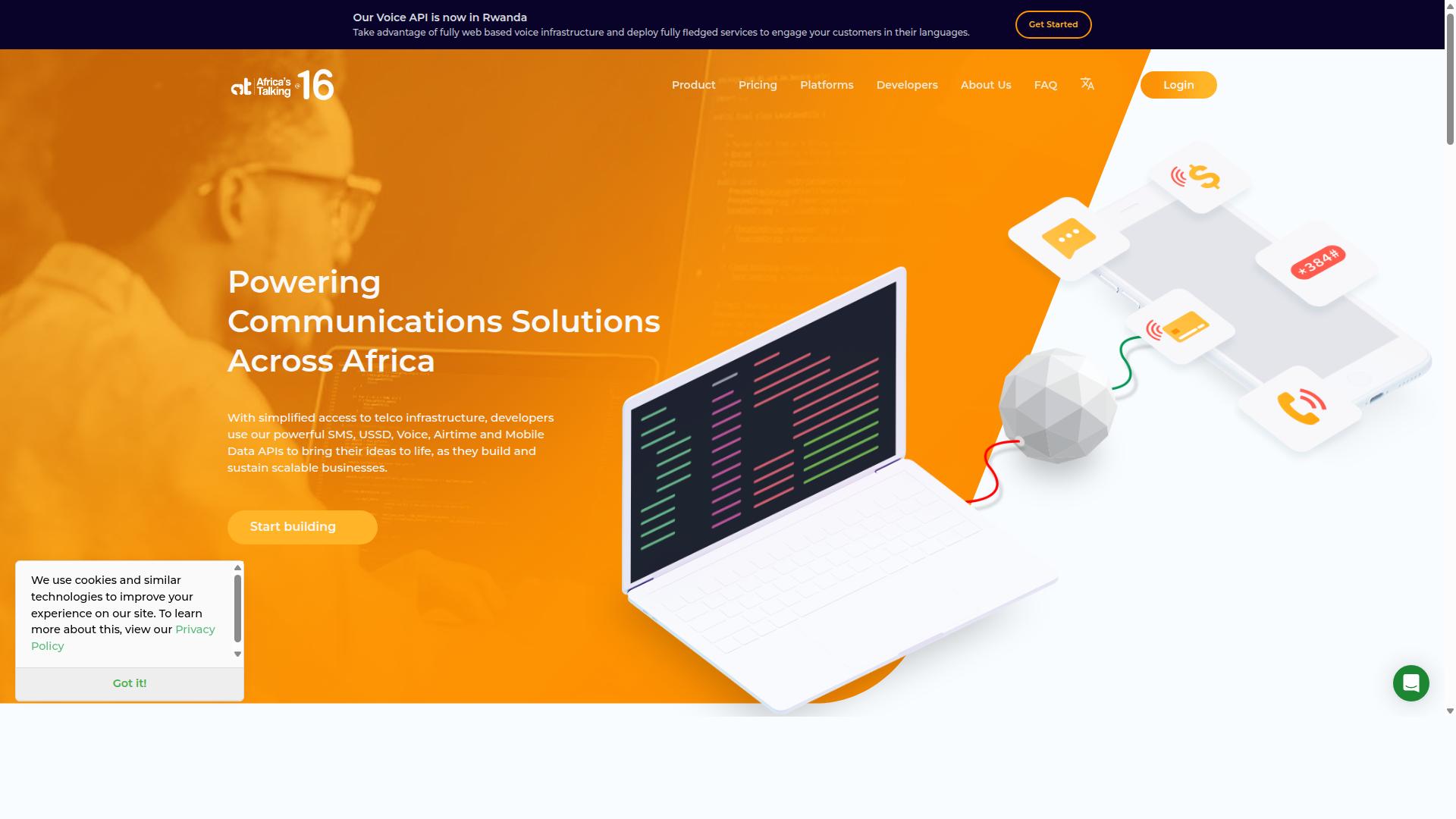 Africa's Talking website