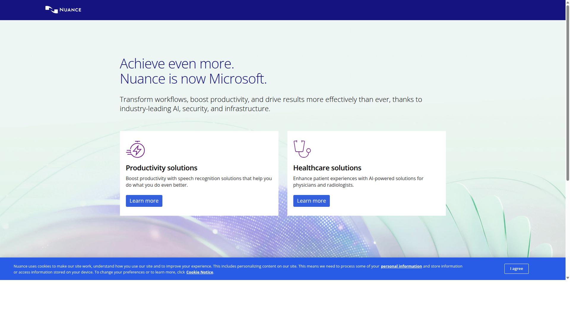 Nuance Communications website