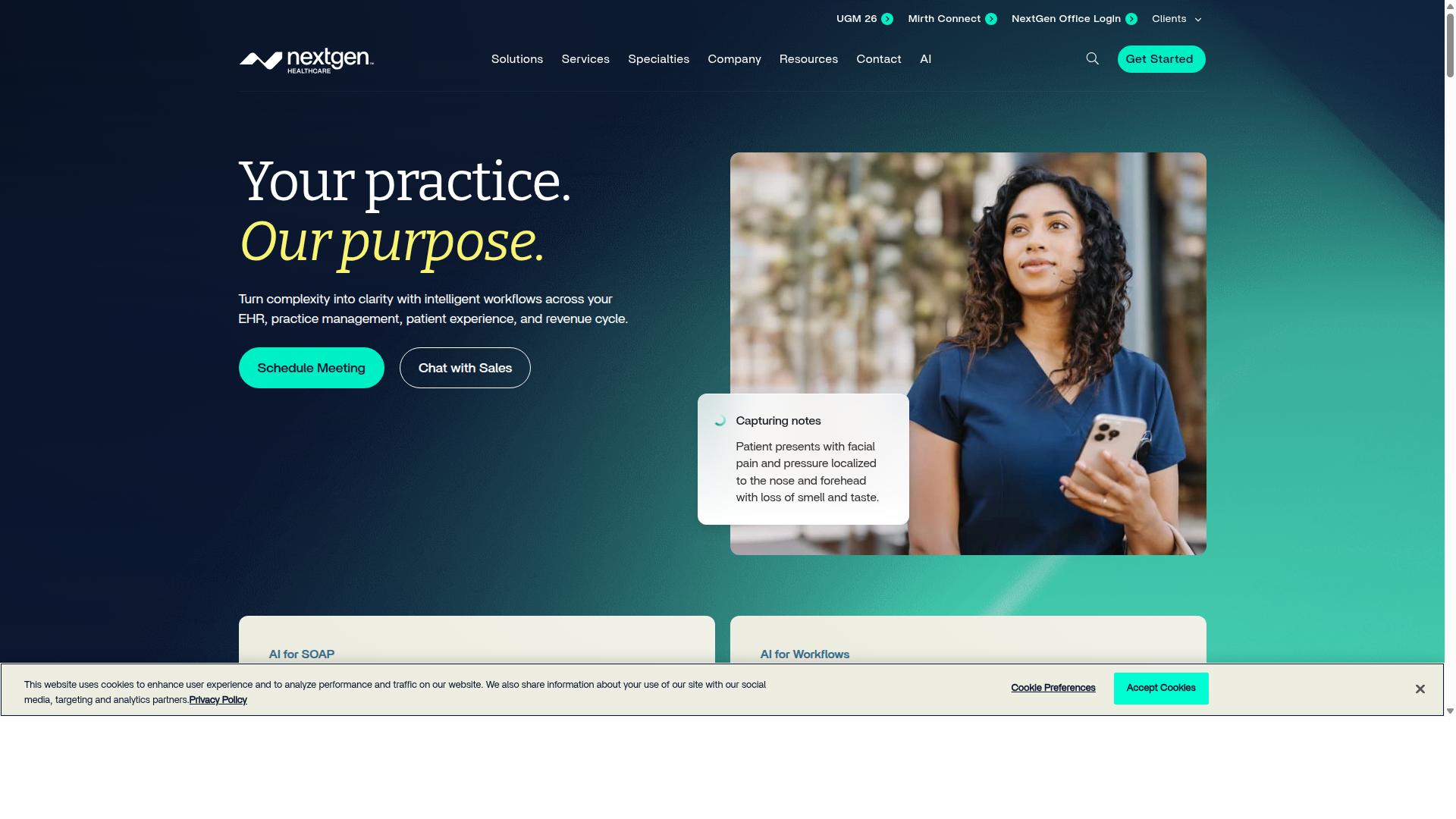NextGen Healthcare website