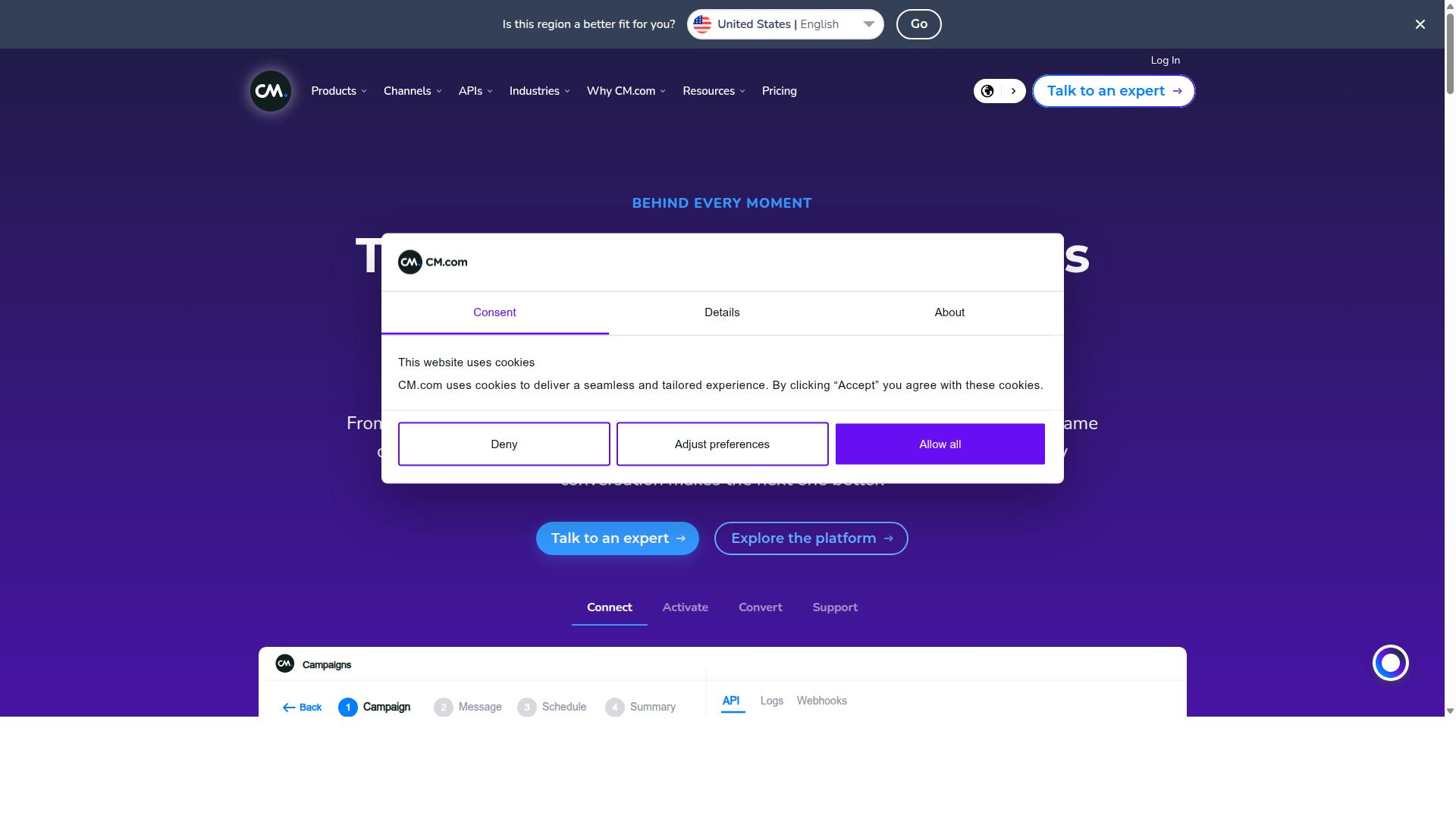 CM.com website
