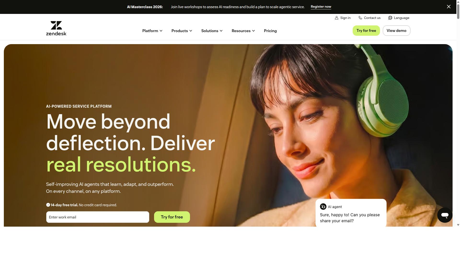 Zendesk website