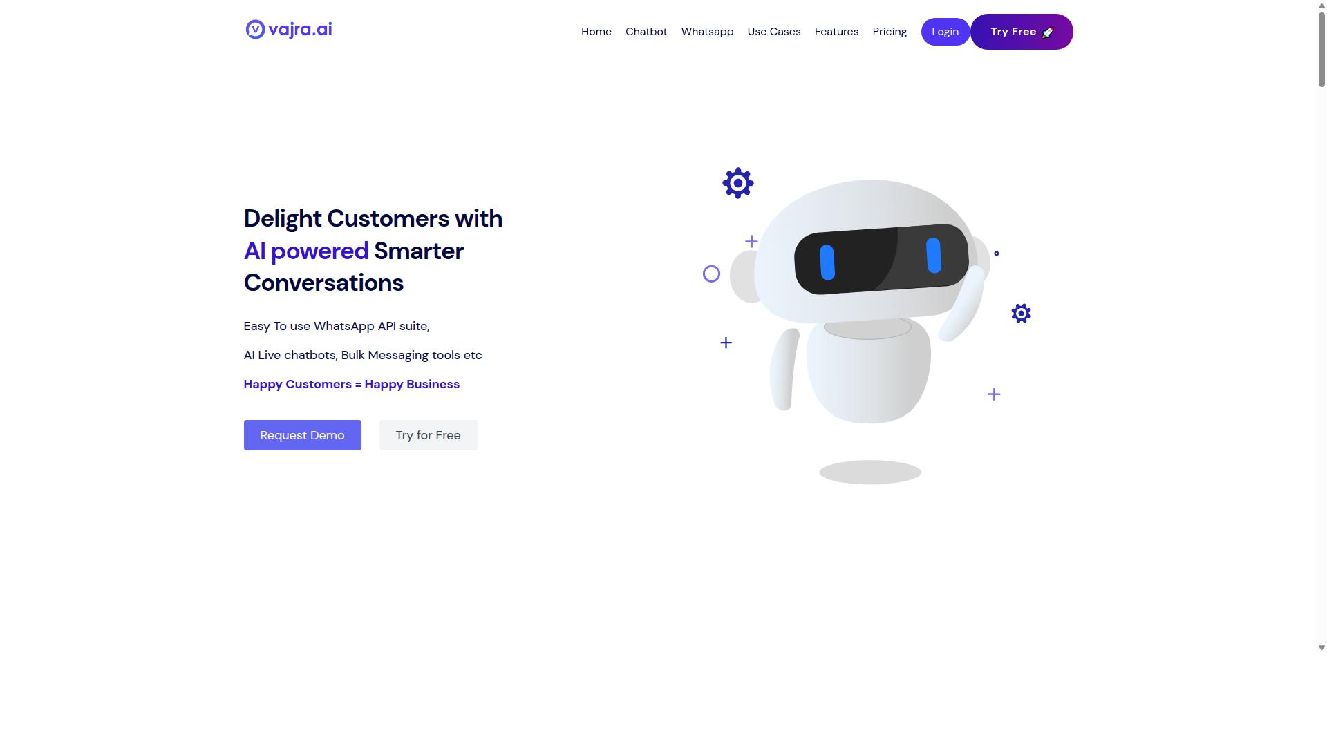 Vajra ai Chatbot website
