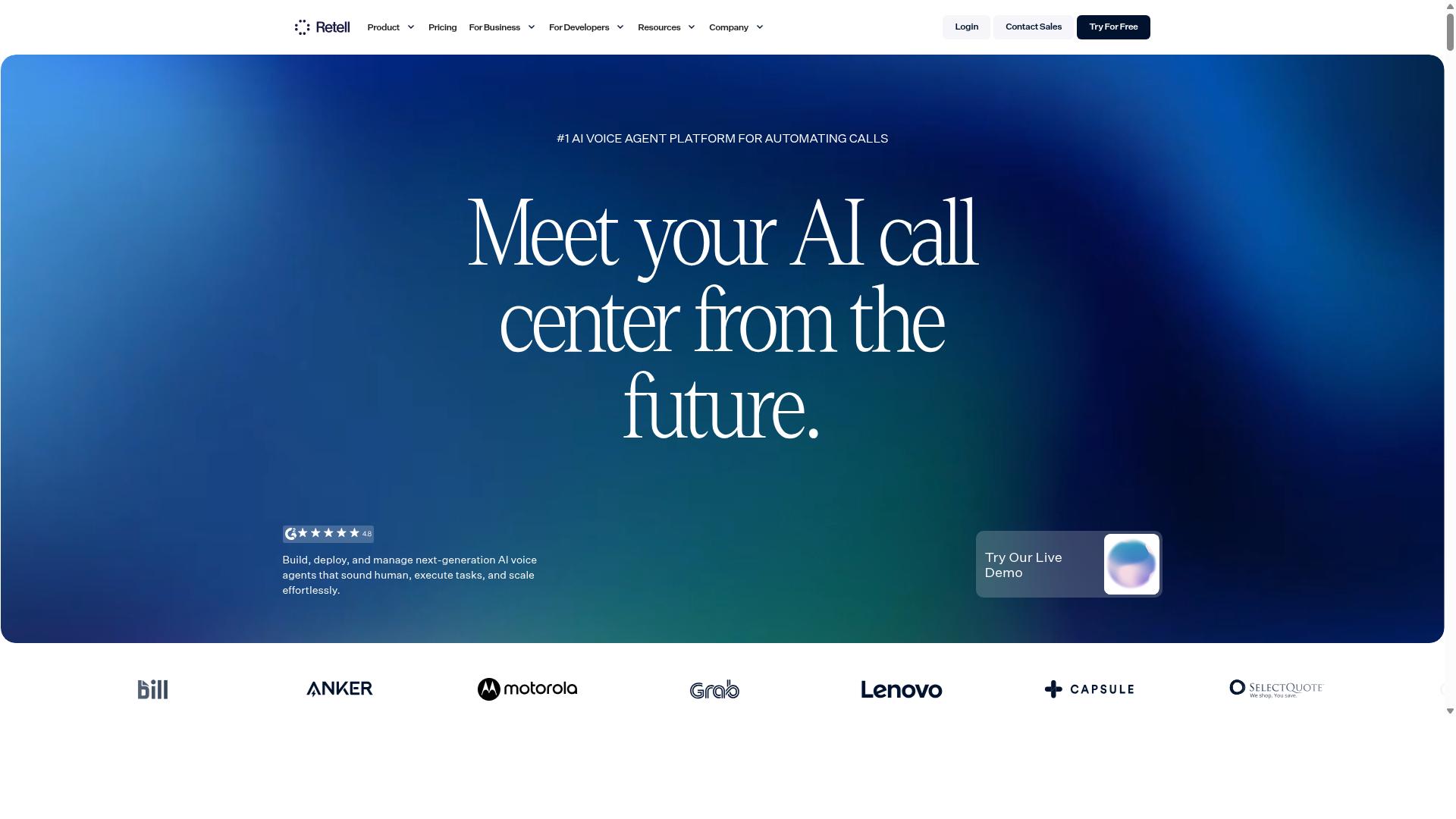 Retell AI website