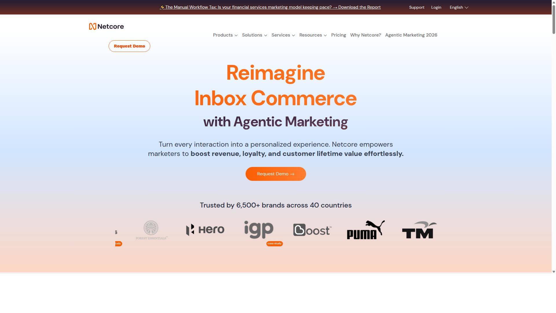 Netcore Cloud website