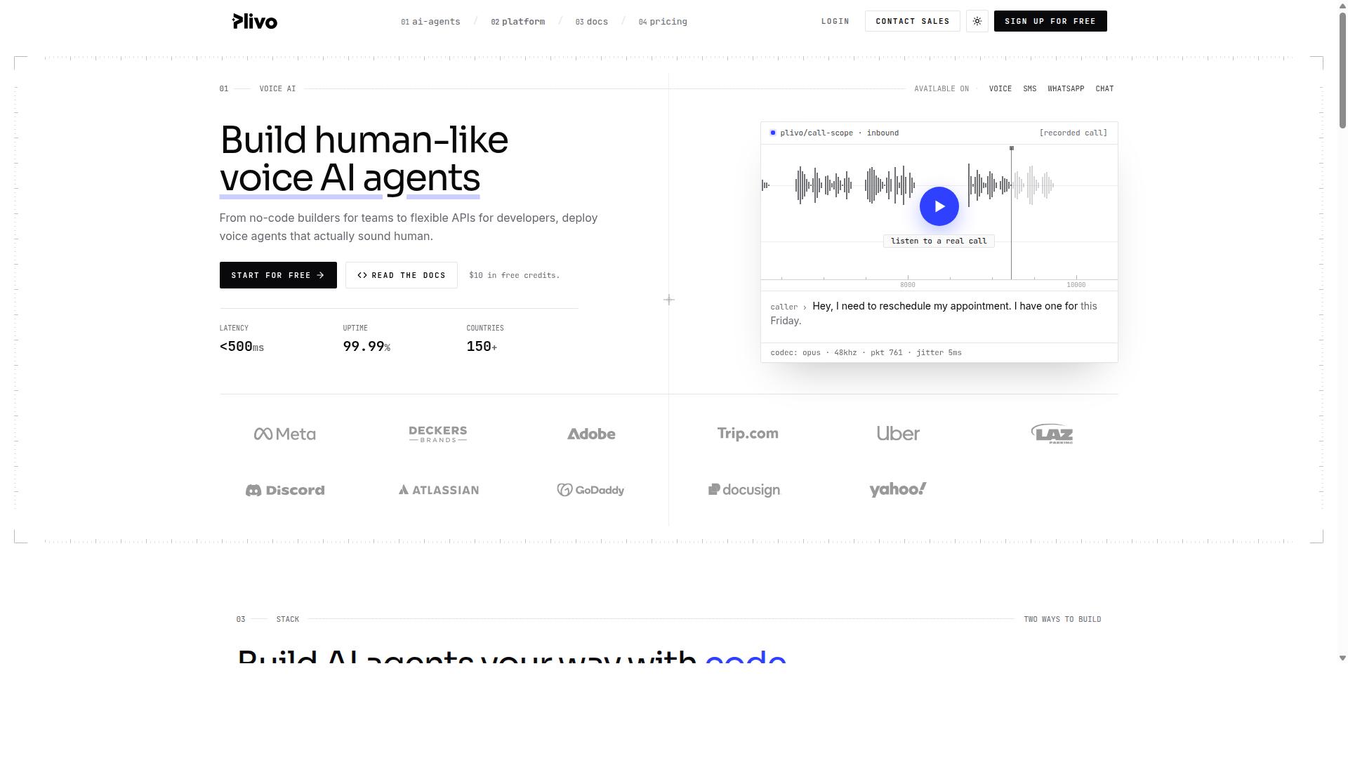 Plivo website