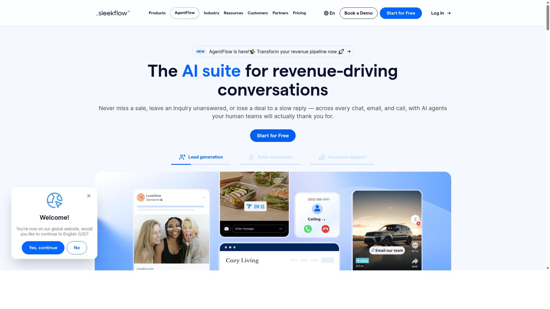 Sleekflow website