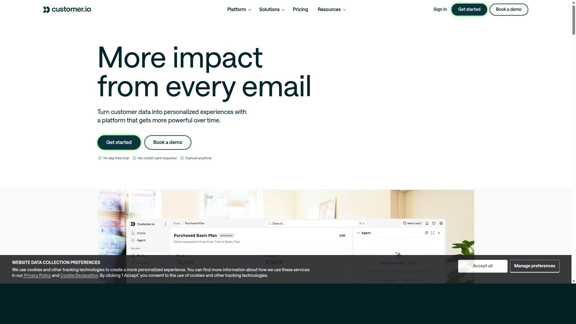 Customer.io website