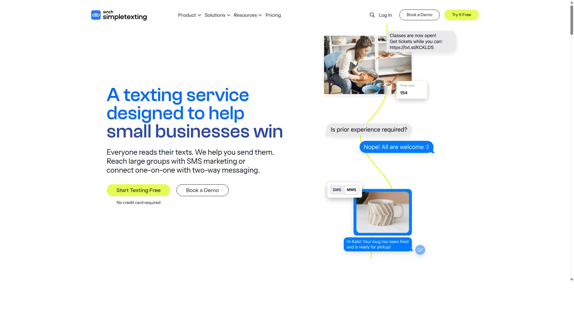 SimpleTexting website