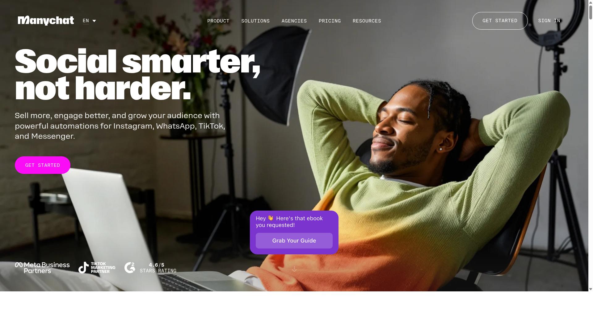 ManyChat website