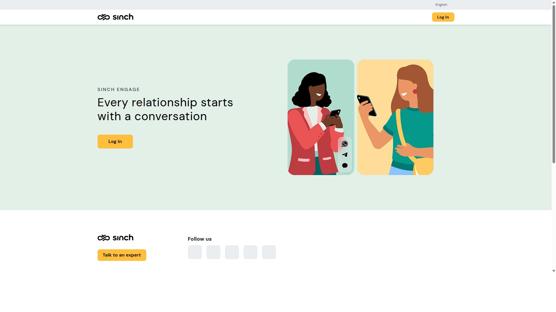 Sinch Engage website