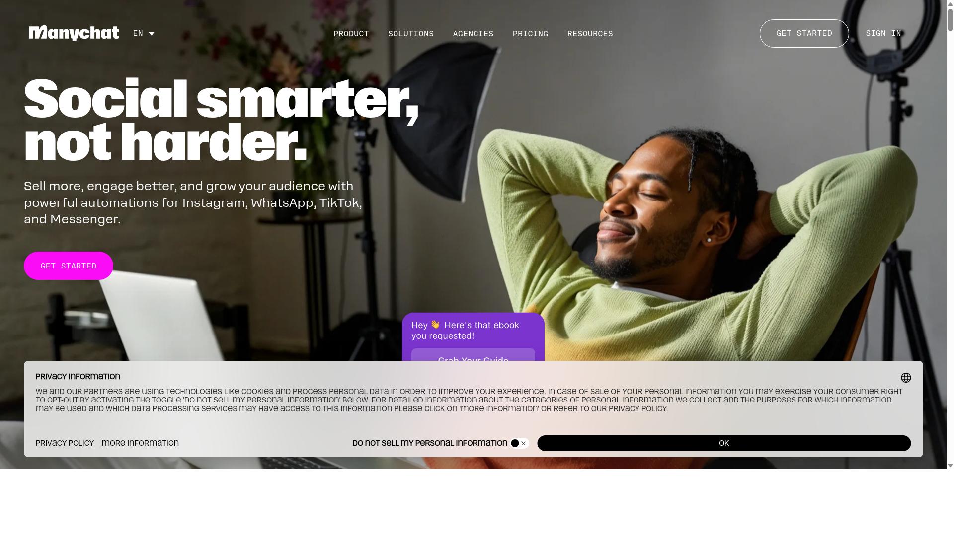 ManyChat website