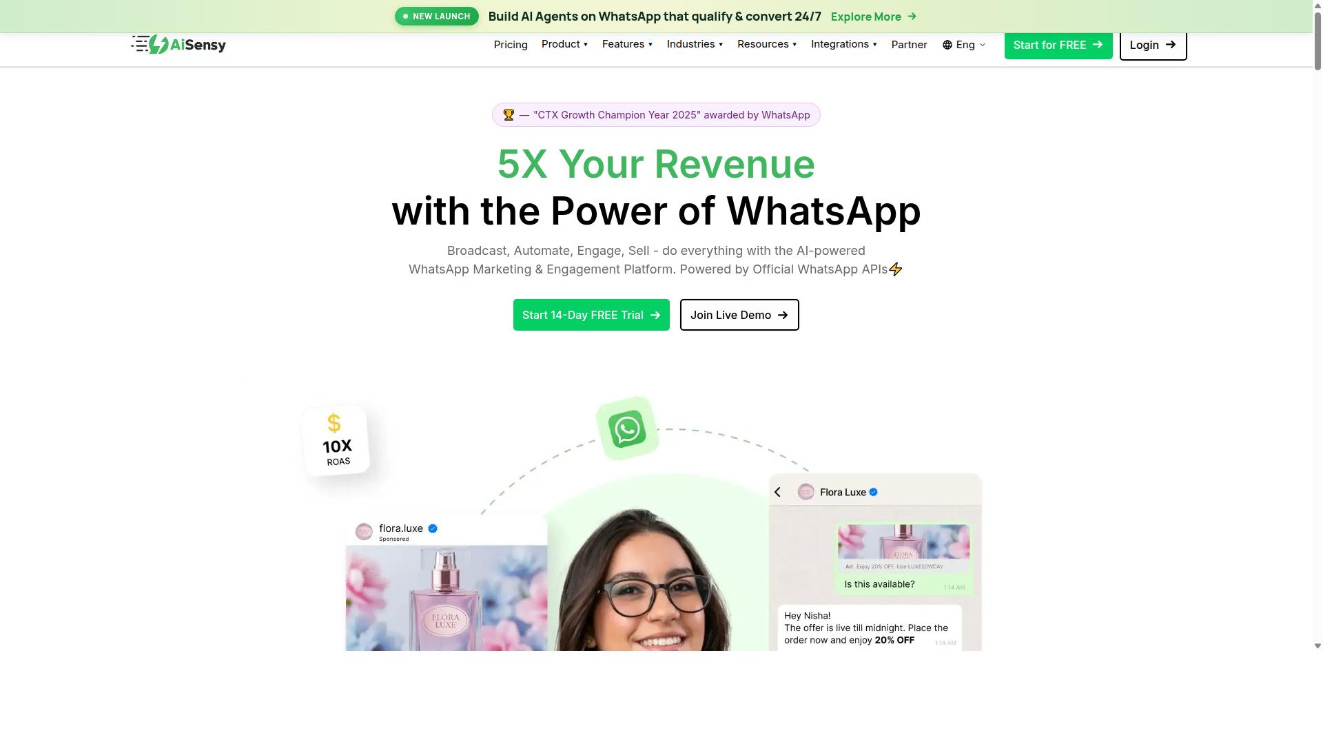 AiSensy website