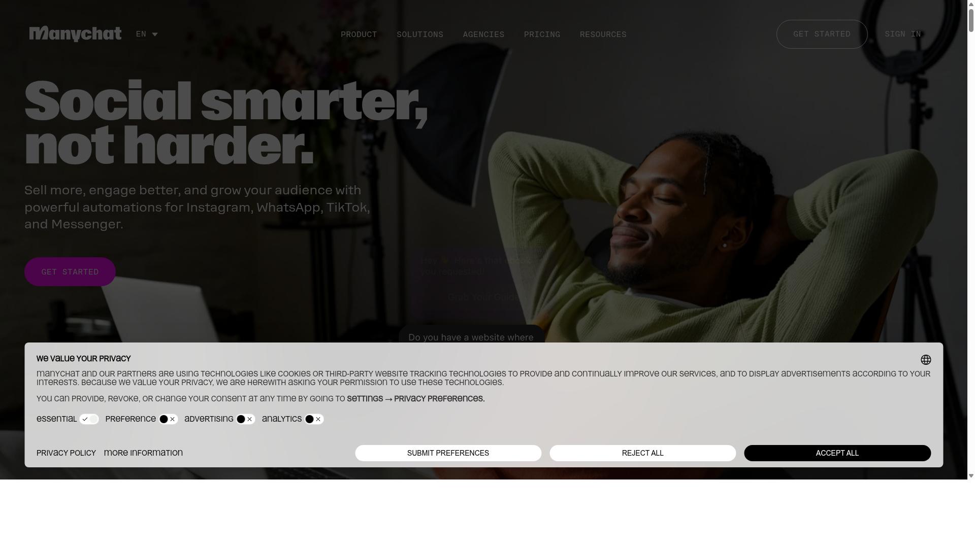 ManyChat website