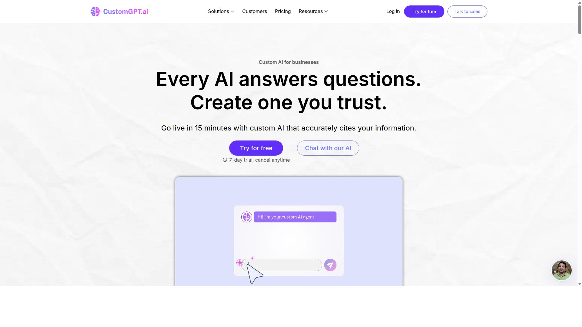 CustomGPT website
