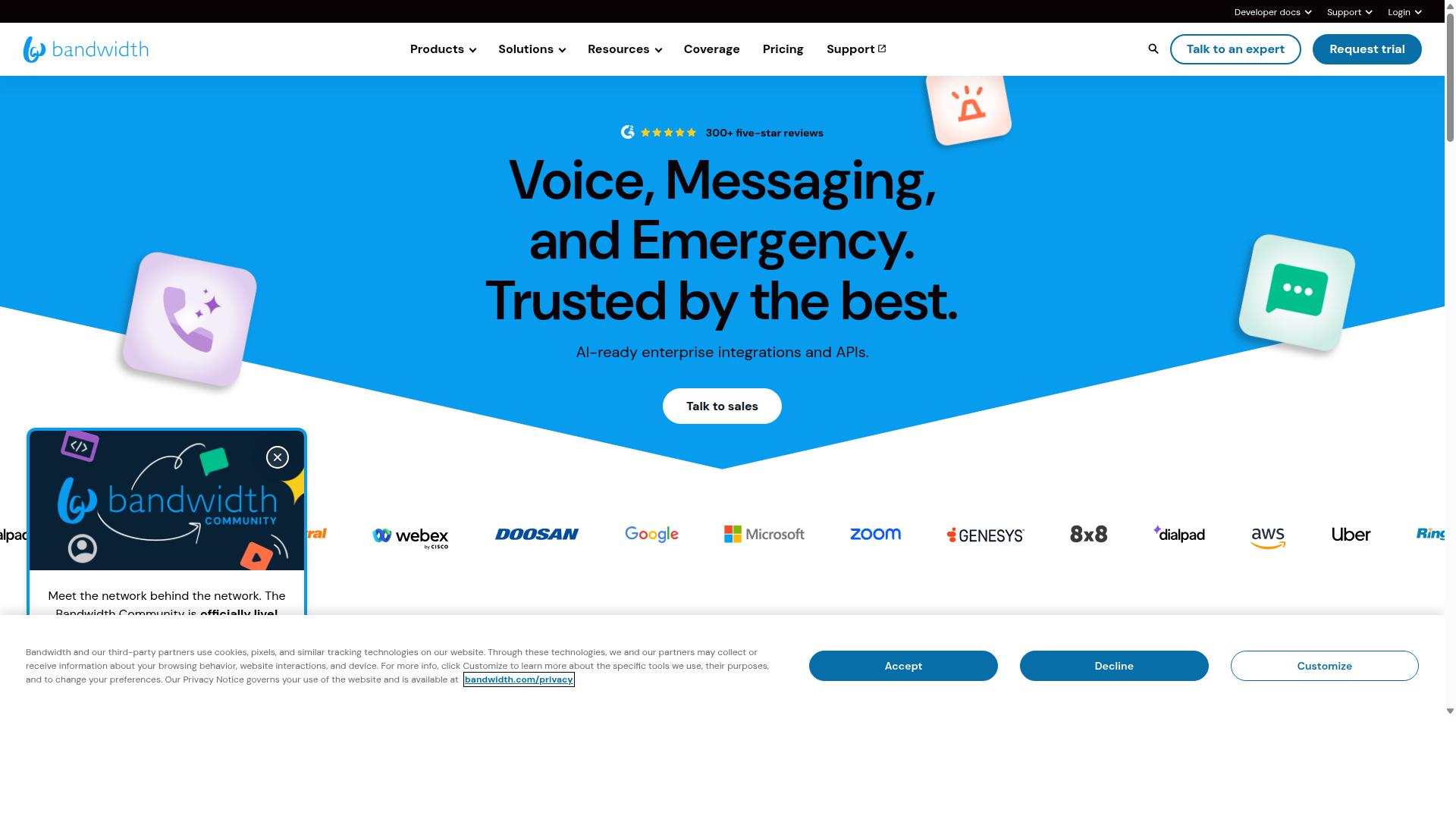 Bandwidth website