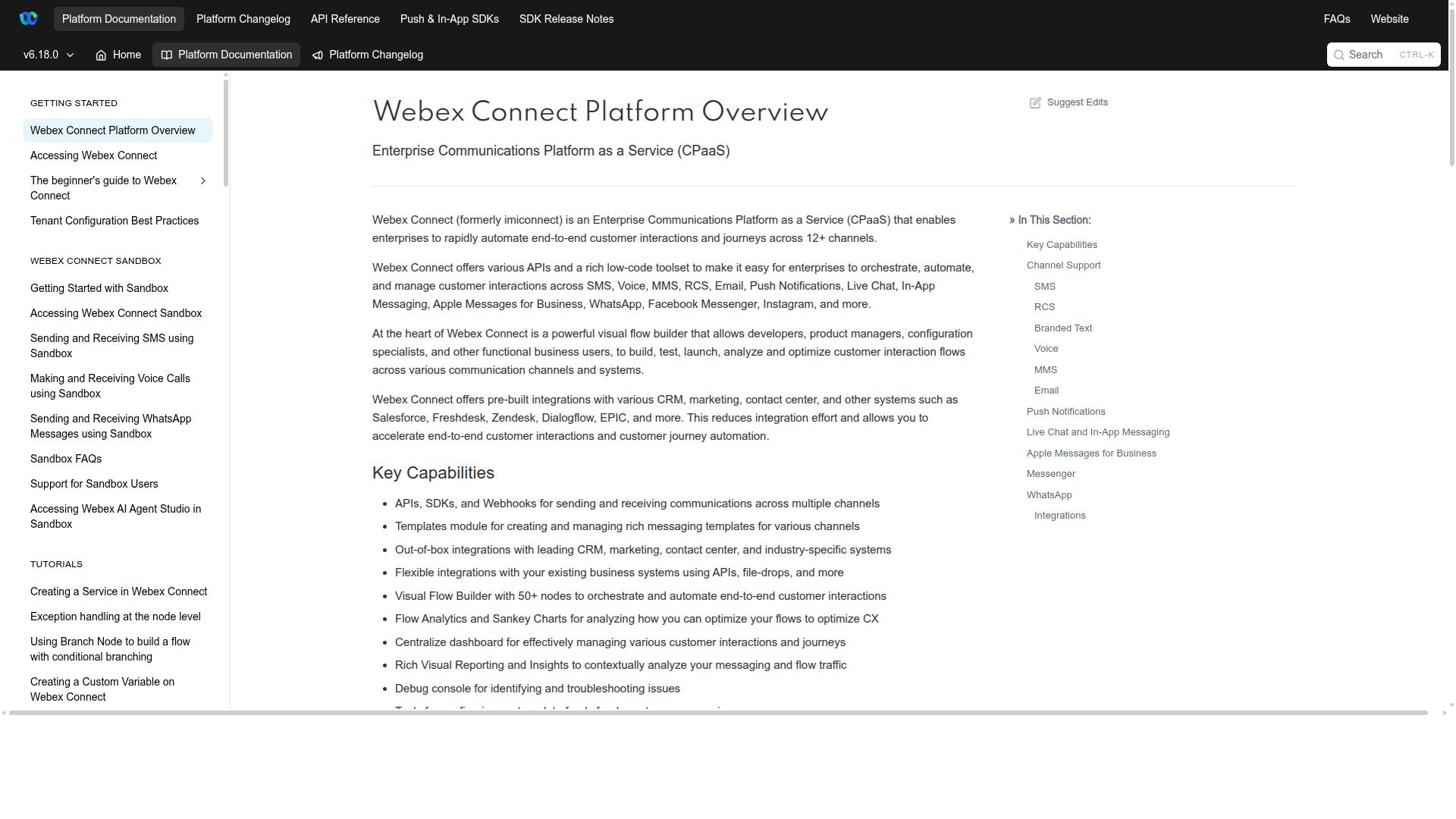 Webex Connect website