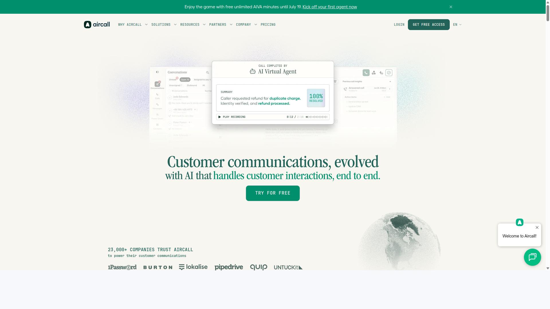 Aircall website